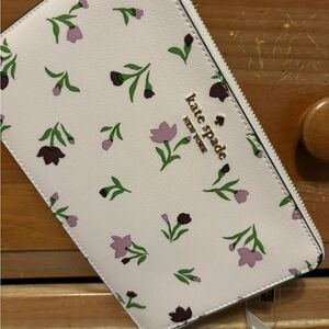 Kate Spade Purple and Green Floral Wristlet